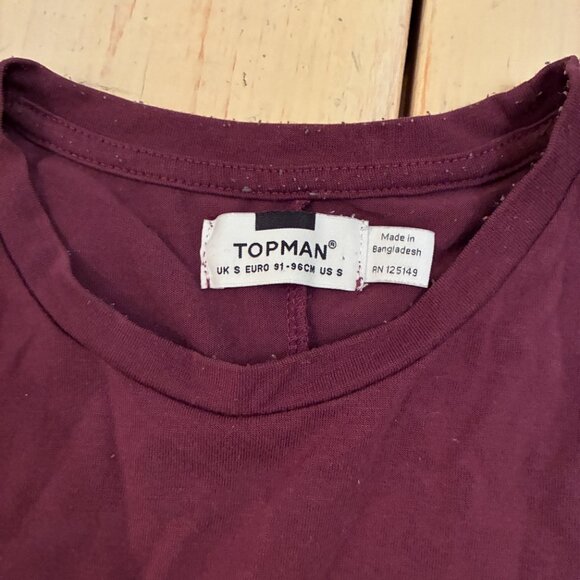 Topman Burgundy Short Sleeve T-Shirt - Picture 2 of 2